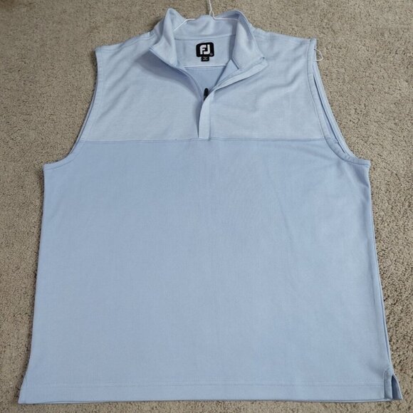 Footjoy Sweater Large Blue Sleeveless 1/4 Zip Performance Vest - Picture 2 of 5
